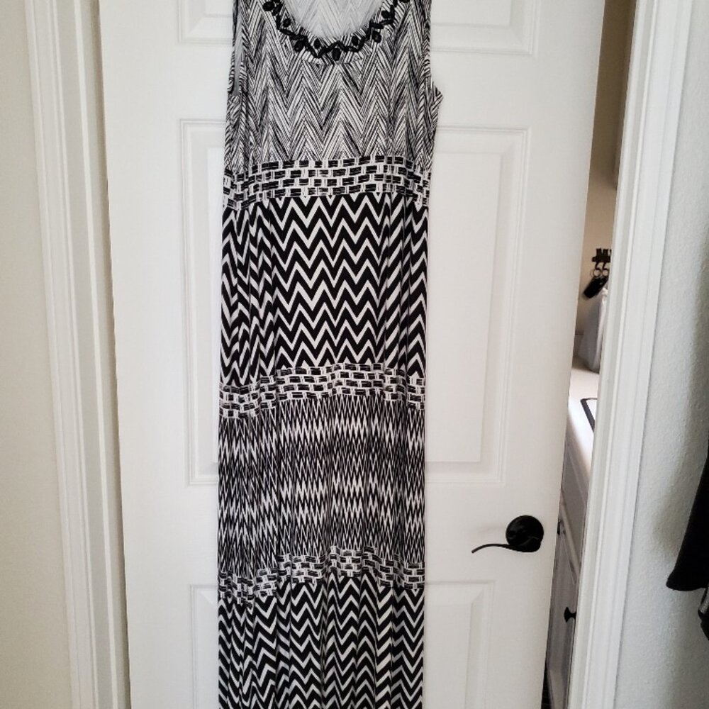 Sleeveless Chico's dress with beaded neckline